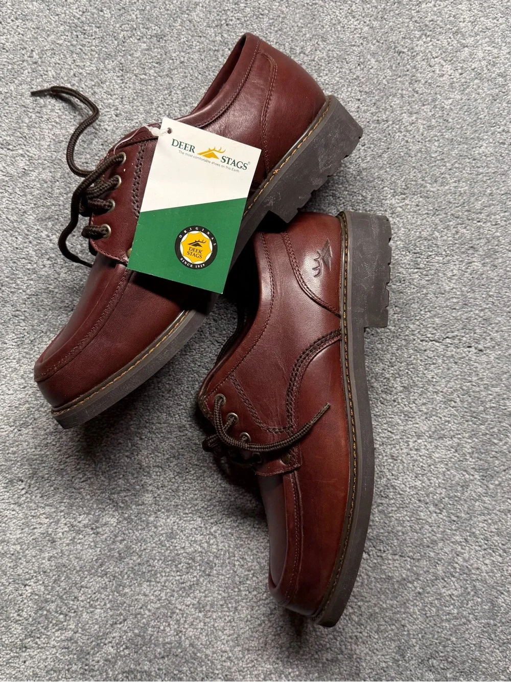 Deer Stags Men’s Brown Leather Lace-Up Shoes size 10 M